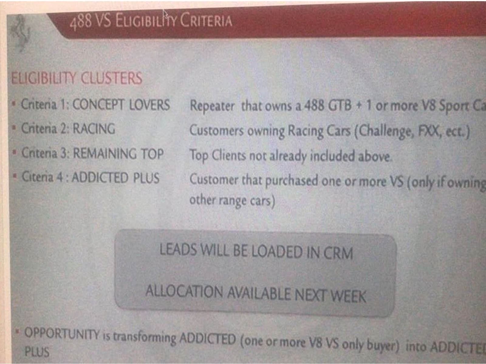 Ferrari 488 GTO Şartları