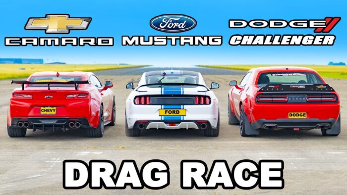 Drag: Ford Mustang King Cobra – Chevrolet Camaro – Dodge Challenger SRT