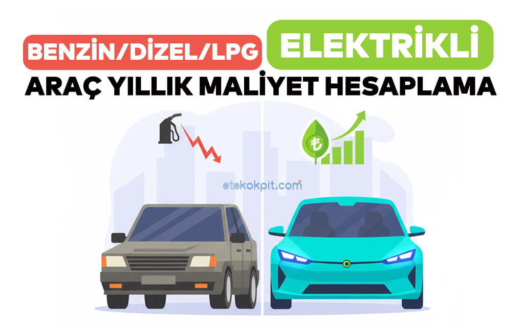 Elektrikli - Benzin/Dizel/LPG Araç Yıllık Maliyet Hesaplama