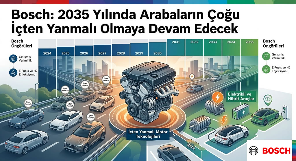 Bosch: 2035 Yılında Arabaların Çoğu İçten Yanmalı Olmaya Devam Edecek