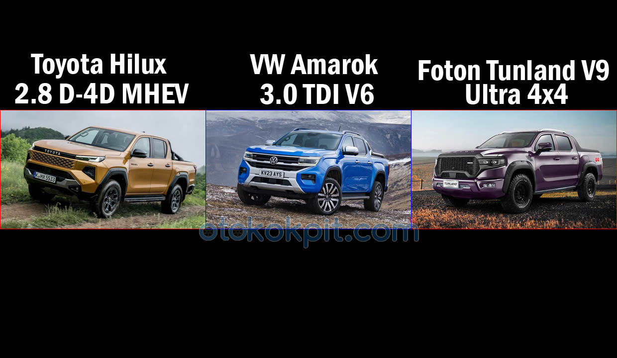 2027 Toyota Hilux vs VW Amarok vs Foton Tunland V9 Karşılaştırması