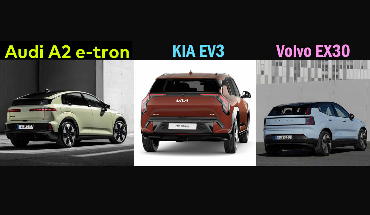 Audi A2 e-tron vs Kia EV3 vs Volvo EX30